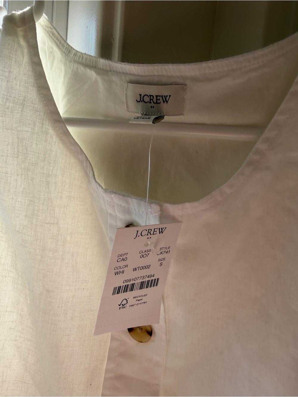 J Crew Linen Blend Button Front Shirt - Picture 2 of 3